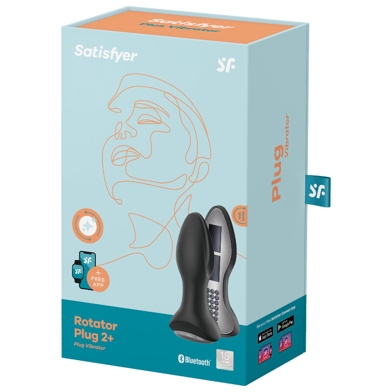 SATISFYER - ROTATOR PLUG 2+ PLUG VIBRATÓRIO APP PRETO