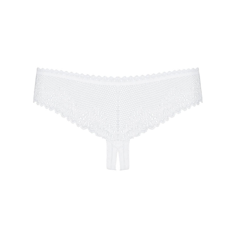 OBSESSIVE - ALABASTRA THONG CROTCHLESS WHITE S/M