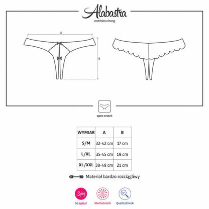 OBSESSIVE - ALABASTRA PANTIES SEXY CROTCHLESS WHITE L/XL