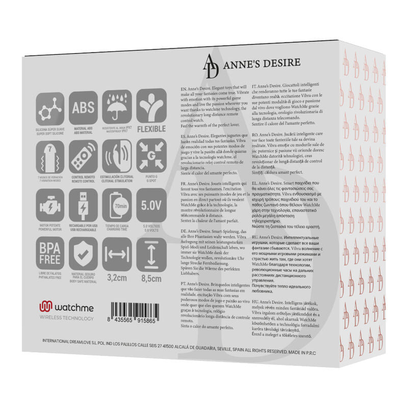 ANNE'S DESIRE - DUAL PLEASURE TECNOLOG A WATCHME PRETO/DOURADO