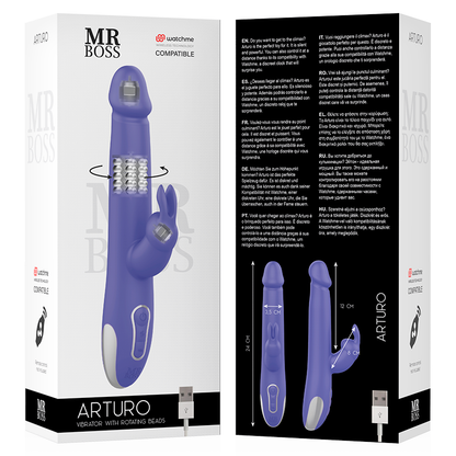 MR BOSS - VIBRADOR E ROTATOR ARTURO COMPATÍVEL COM TECNOLOGIA WIRELESS WATCHME