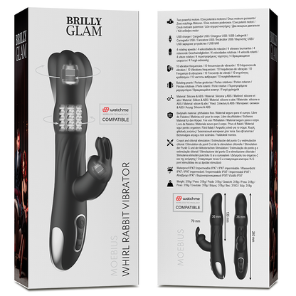 BRILLY GLAM-MOEBIUS RABBIT VIBRATOR &amp; ROTATOR KOMPATIBEL MIT WATCHME WIRELESS TECHNOLOGIE