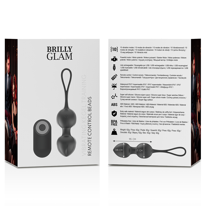 BRILLY GLAM - CONTAS KEGEL VIBRATÓRIAS CONTROLE REMOTO