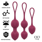 CICI BEAUTY - SILICONE PREMIUM 3 CONTAS KEGEL VIBRATÓRIAS CONTROLE REMOTO