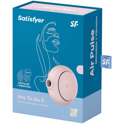 SATISFYER - PRO TO GO 3 ESTIMULADOR DE PULSO DE AR ​​DUPLO E VIBRADOR PRETO