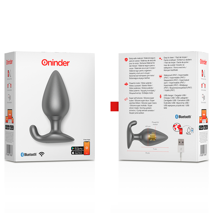 ONINDER - RIO VIBRADOR ANAL PLUG PRETO - APLICATIVO GRÁTIS