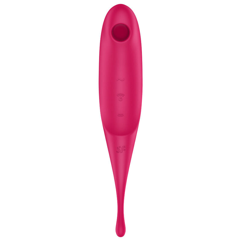 SATISFYER - ESTIMULADOR E VIBRADOR TWIRLING PRO AIR PULSE VERMELHO