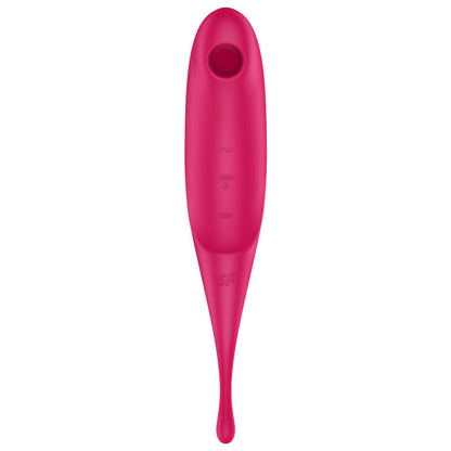 SATISFYER - ESTIMULADOR E VIBRADOR TWIRLING PRO AIR PULSE VERMELHO