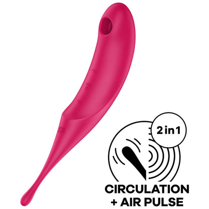 SATISFYER - ESTIMULADOR E VIBRADOR TWIRLING PRO AIR PULSE VERMELHO
