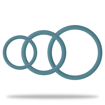 OHMAMA - 3 RINGS SET FOR PENIS & TESTICLES - BLUE