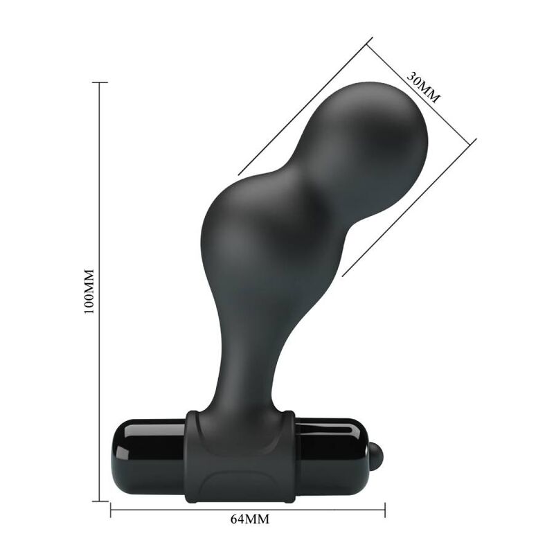 MR PLAY - PLUG ANAL VIBRADOR SILICONE PRETO