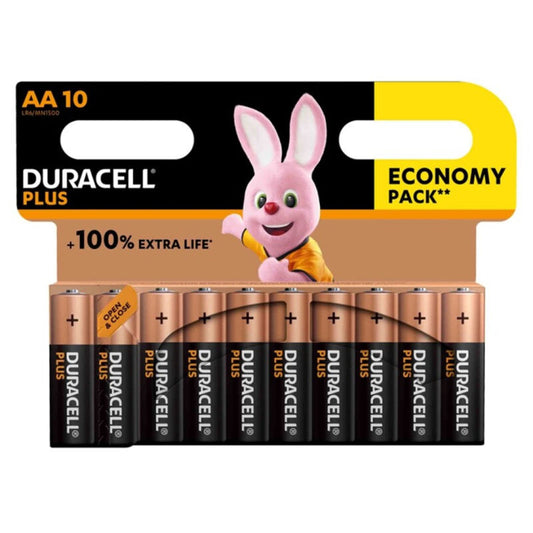 DURACELL - PLUS POWER 100 PILHA ALCALINA AA LR6 10 UNIDADES