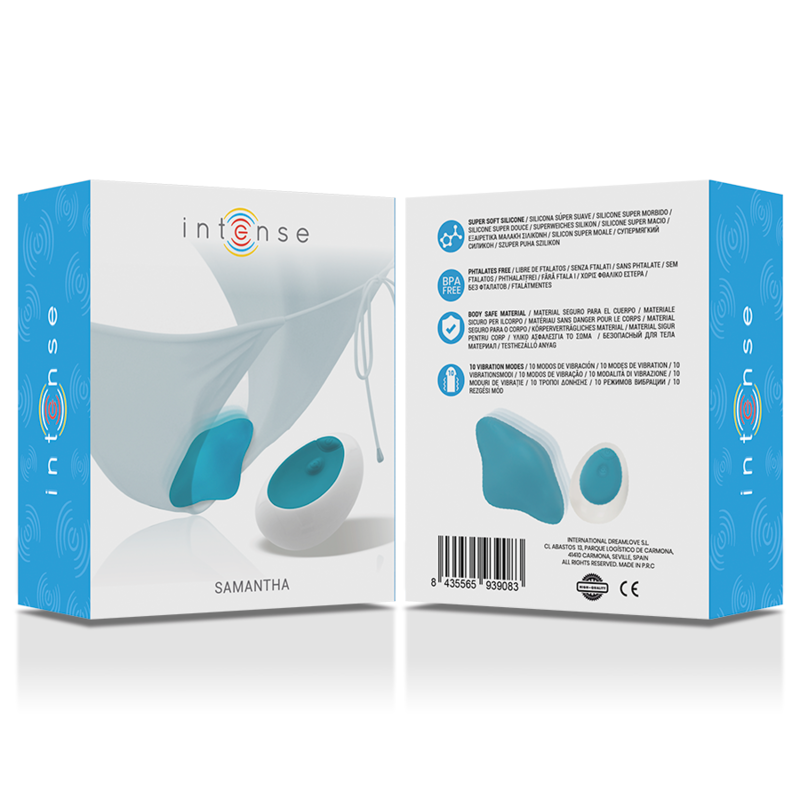 INTENSO - CALCINHA SAMANTHA COM CONTROLE REMOTO AZUL