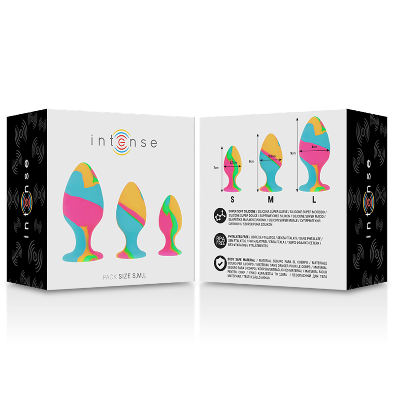 INTENSO - CONJUNTO DE PLUGUES DE SILICONE MULTICOLOR