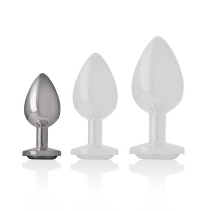 INTENSO - PLUG ANAL DE METAL DE ALUMÍNIO COM CRISTAL PRETO TAMANHO S