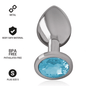INTENSO - PLUG ANAL DE METAL DE ALUMÍNIO COM CRISTAL AZUL TAMANHO S