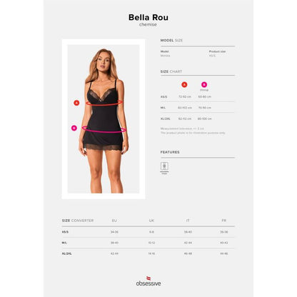 OBSESSIVE - BELLA ROU CHEMISE E TANGA XS/S