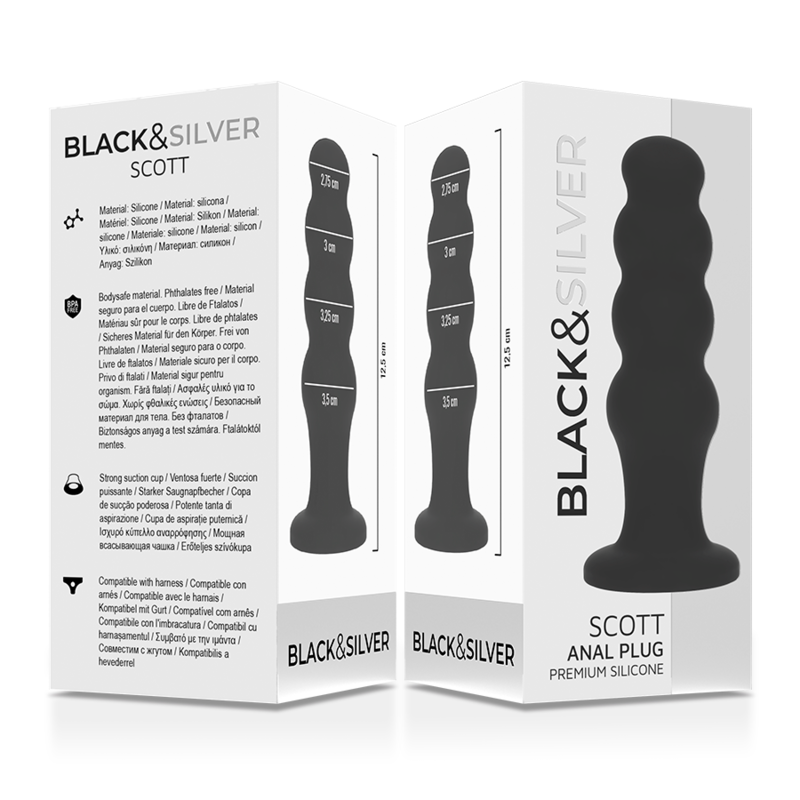 PRETO&amp;PRATA - SCOTT PREMIUM SILICONE ANAL PLUG PRETO