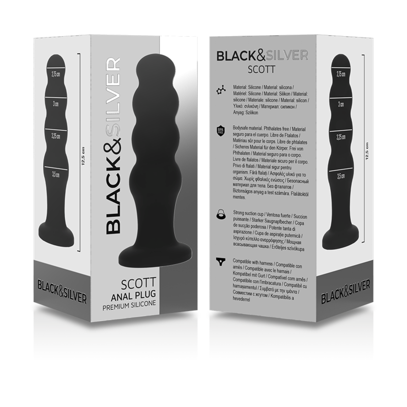 PRETO&amp;PRATA - SCOTT PREMIUM SILICONE ANAL PLUG PRETO
