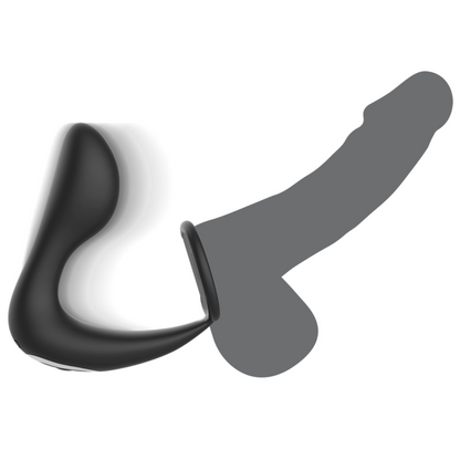 BLACK&amp;SILVER - MASSAGEADOR ANAL COM CONTROLE REMOTO RECARREGÁVEL SILICONE PRETO
