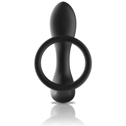 BLACK&amp;SILVER - MASSAGEADOR ANAL COM CONTROLE REMOTO RECARREGÁVEL SILICONE PRETO