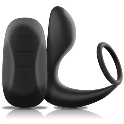 BLACK&amp;SILVER - MASSAGEADOR ANAL COM CONTROLE REMOTO RECARREGÁVEL SILICONE PRETO