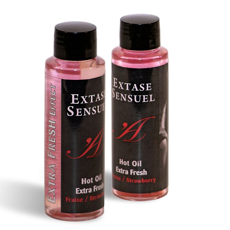 EXTASE SENSUAL - ÓLEO DE MASSAGEM COM EFEITO EXTRA FRESCO MORANGO 100 ML