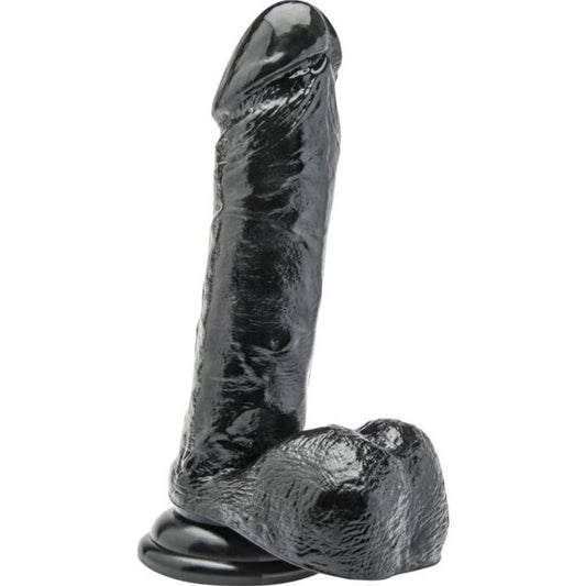 GET REAL - DILDO 18 CM COM BOLAS PRETO