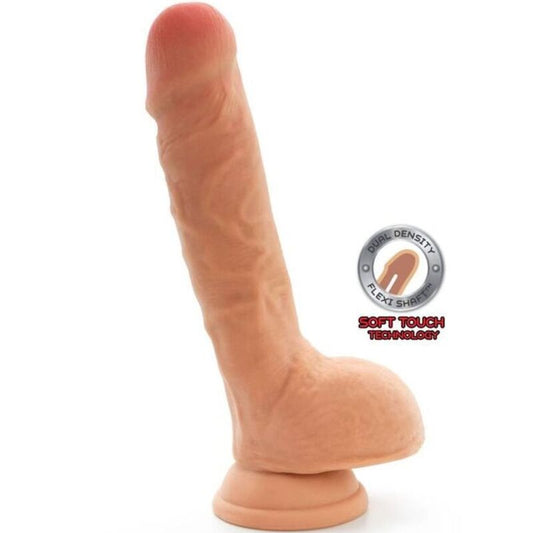 SEJA REAL - DILDO DE DUPLA DENSIDADE 18 CM BOLAS PELE