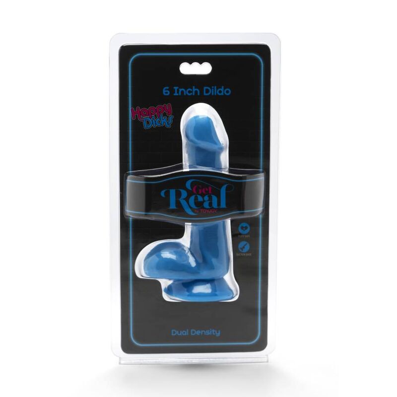 SEJA REAL - DILDO HAPPY DICKS 12 CM BOLAS AZUL