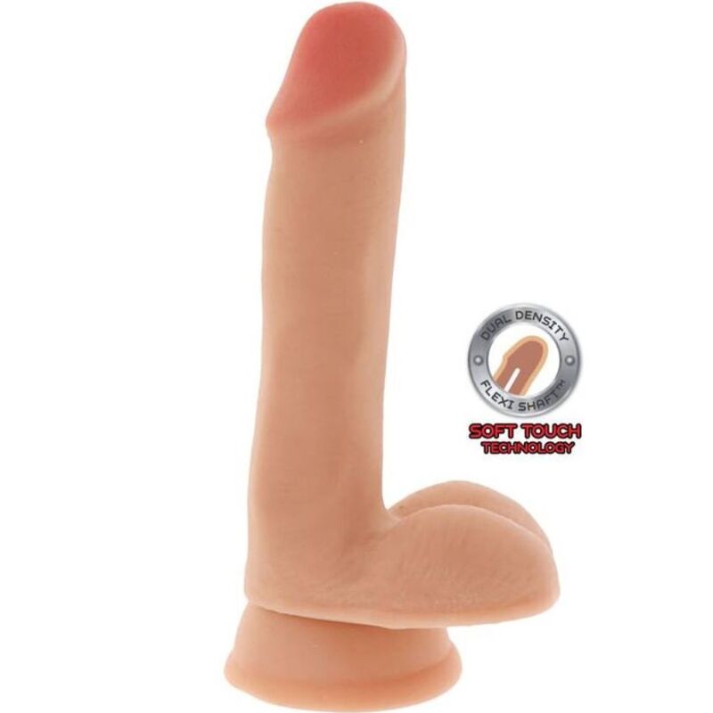 SEJA REAL - DILDO DE DUPLA DENSIDADE 17 CM BOLAS PELE