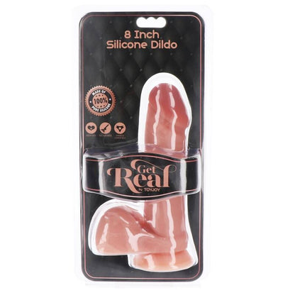 GET REAL - DILDO DE SILICONE 20,5 CM COM PELE DE BOLAS