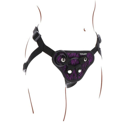 SEJA REAL - ARNÊS DE RENDA COM STRAP-ON ROXO