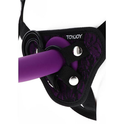 SEJA REAL - ARNÊS DE RENDA COM STRAP-ON ROXO