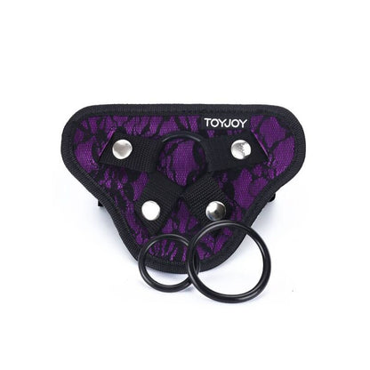 SEJA REAL - ARNÊS DE RENDA COM STRAP-ON ROXO