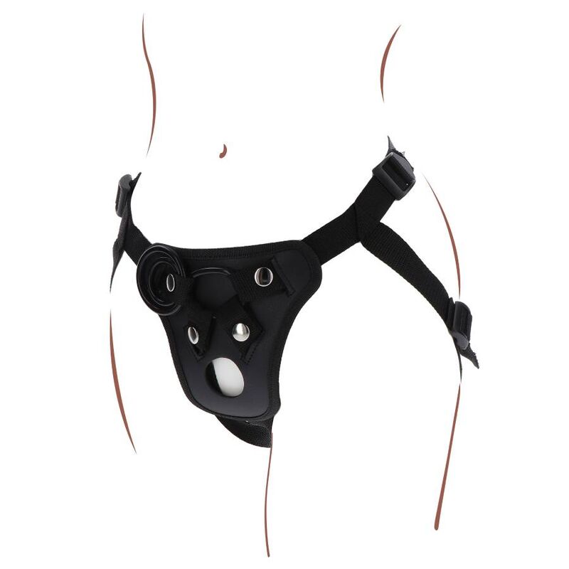 SEJA REAL - ARNÊS DE PRAZER COM STRAP-ON PRETO