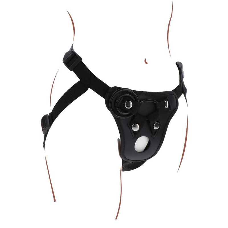 SEJA REAL - ARNÊS DE PRAZER COM STRAP-ON PRETO