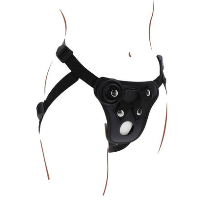 SEJA REAL - ARNÊS DE PRAZER COM STRAP-ON PRETO
