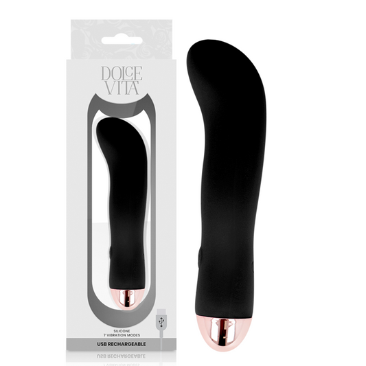 DOLCE VITA - VIBRADOR RECARREGÁVEL DOIS PRETO 7 VELOCIDADES