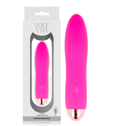 DOLCE VITA - VIBRADOR RECARREGÁVEL QUATRO ROSA 7 VELOCIDADES