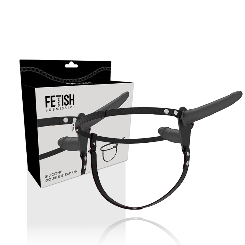 ARREIO DE FETICHE SUBMISSIVO - PRETO DUPLA PENETRAÇÃO