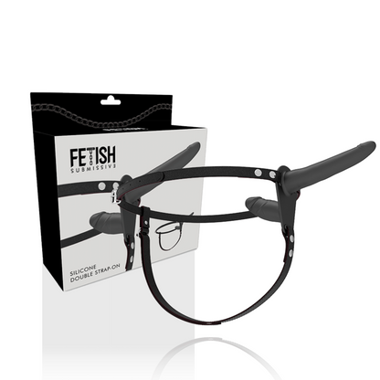 ARREIO DE FETICHE SUBMISSIVO - PRETO DUPLA PENETRAÇÃO