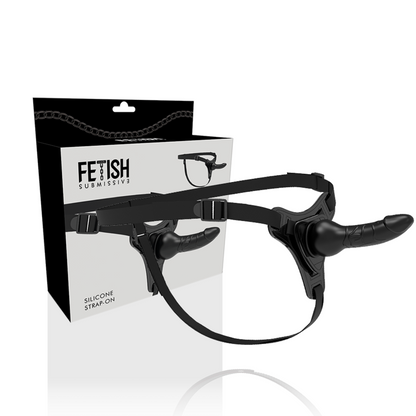 ARNÊS FETISH SUBMISSIVE - SILICONE PRETO REALISTA 16 CM