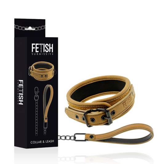 FETISH SUBMISSIVE ORIGEN - COLAR FORRADO DE NEOPRENE COM CORRENTE