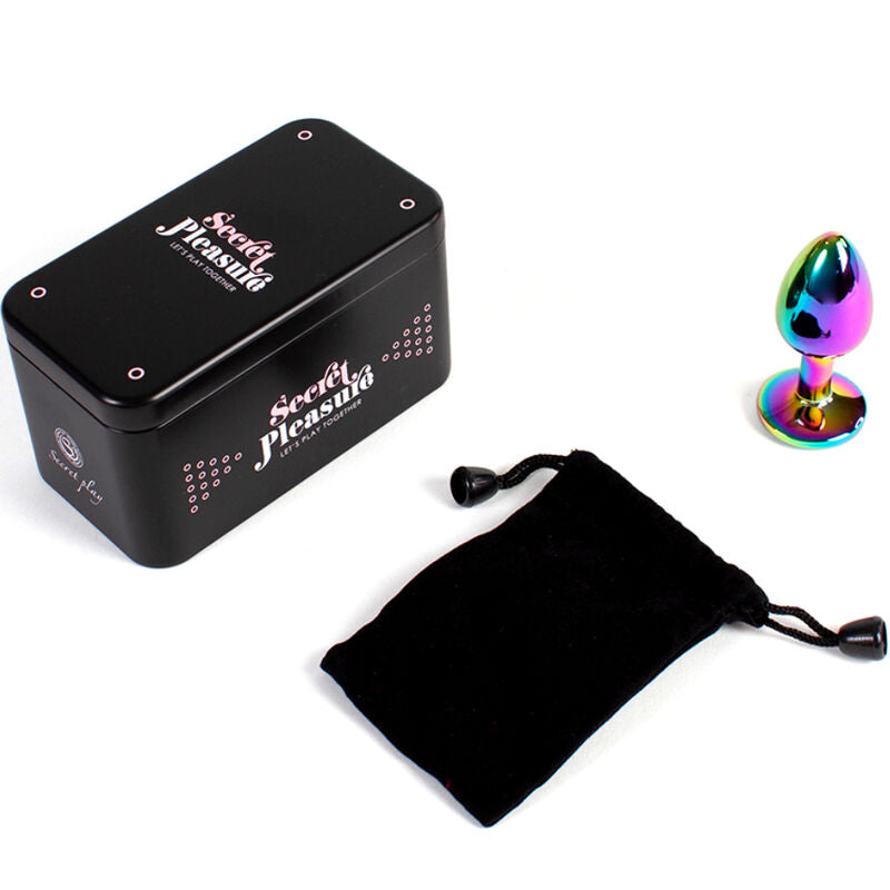 SECRETPLAY - PLUG ANAL DE METAL RAINBOW TAMANHO PEQUENO 7 CM