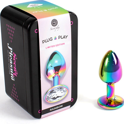 SECRETPLAY - PLUG ANAL DE METAL RAINBOW TAMANHO PEQUENO 7 CM