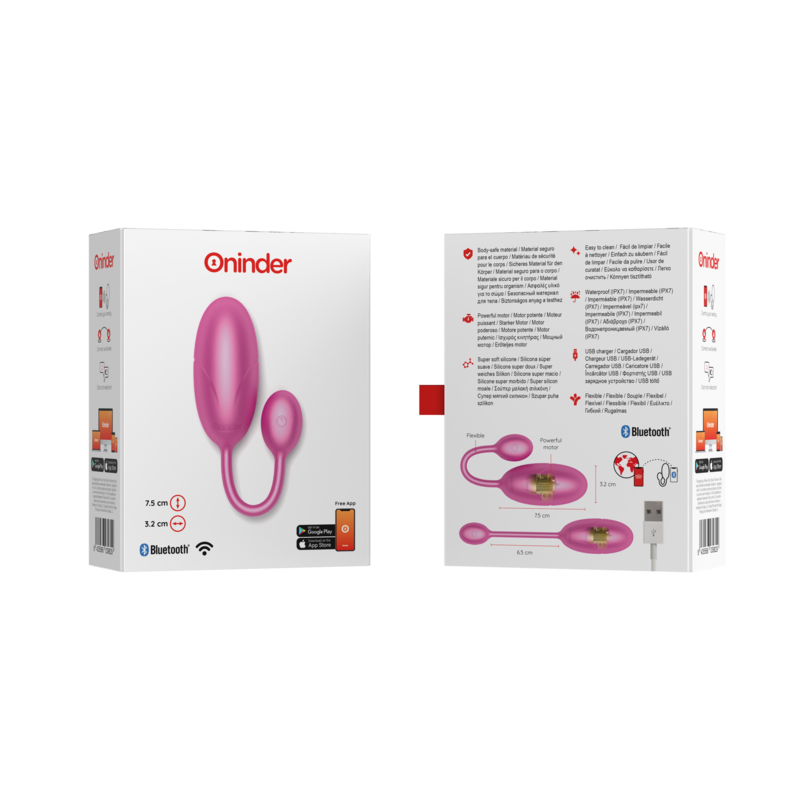 ONINDER - TOKYO VIBRATING EGG ROSA 7,5 X 3,2 CM APLICATIVO GRATUITO