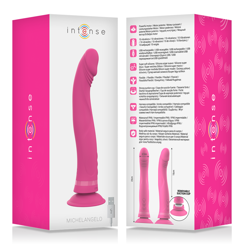 INTENSO - MICHELANGELO VIBRADOR SILICONE ROSA DILDO