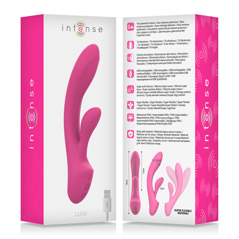INTENSE - LUIGI RABBIT VIBRATOR ROSA FLÜSSIGE SILIKON