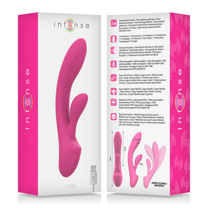 INTENSE - LUIGI RABBIT VIBRATOR ROSA FLÜSSIGE SILIKON